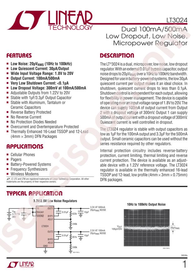 LT3024EFE#PBF