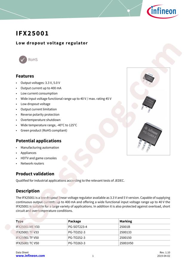 IFX25001TC V50