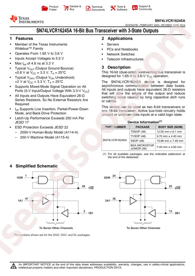 SN74LVCR16245ADGGR