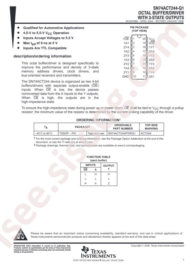 SN74ACT244IPWRQ1