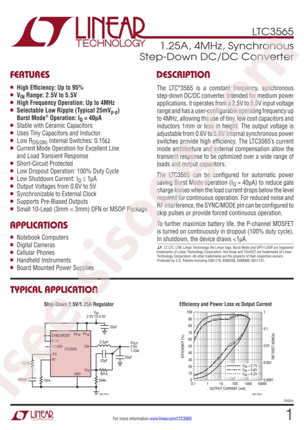 LTC3565IMSE#PBF
