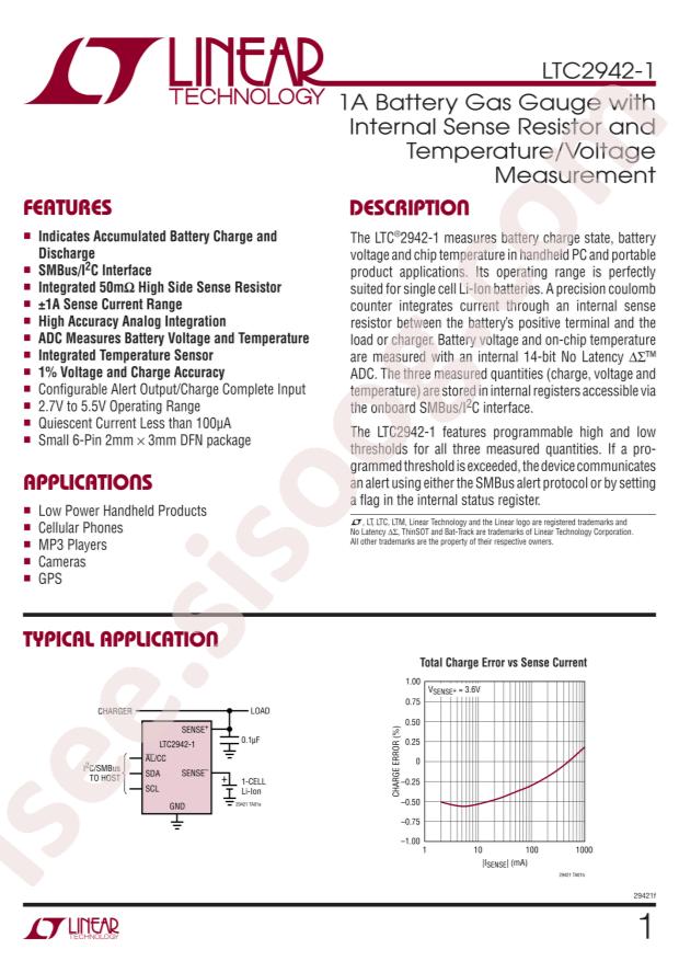 LTC2942IDCB-1#TRMPBF