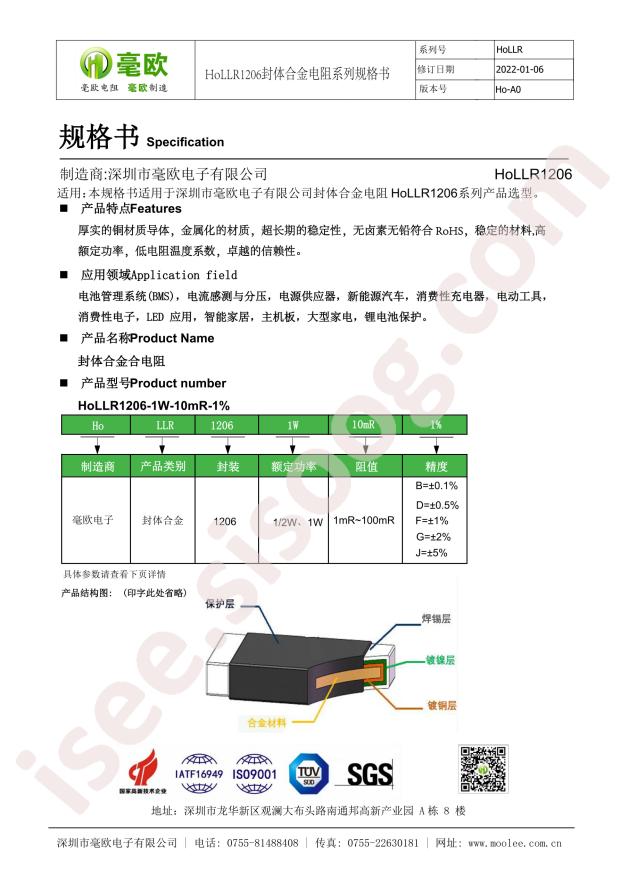 HoLLR1206-1W-22mR-1%