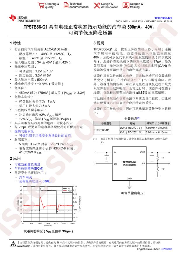 TI TPS7B8650QKVURQ1