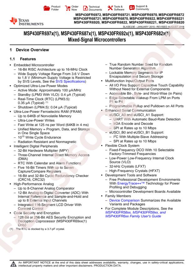 MSP430FR6972IPMR