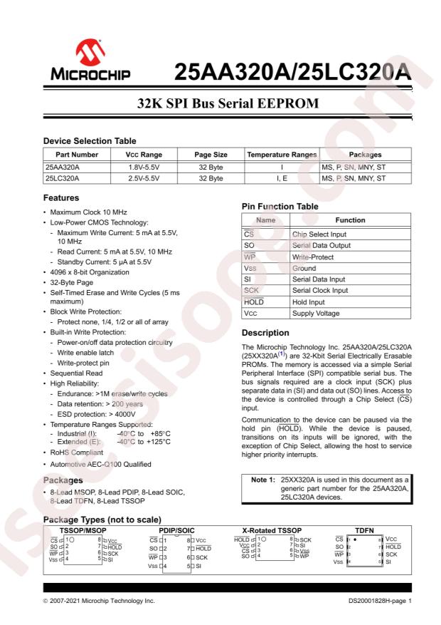 25LC320AT-E/SN