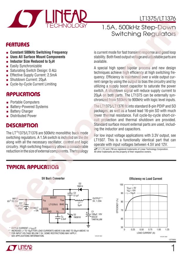 LT1376CS8-5#PBF