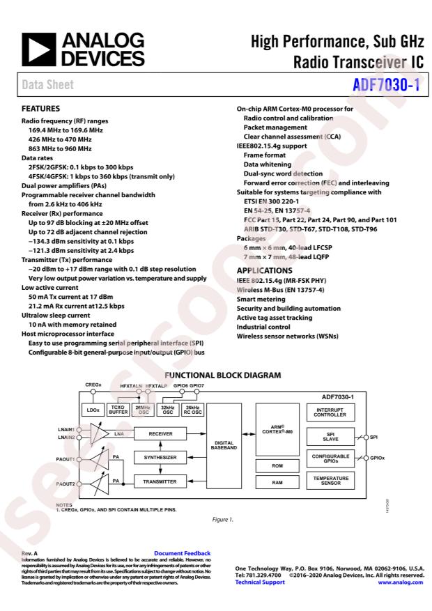 ADF7030-1BCPZN