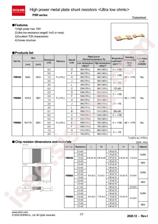 ROHM PSR500HTQFC0L20