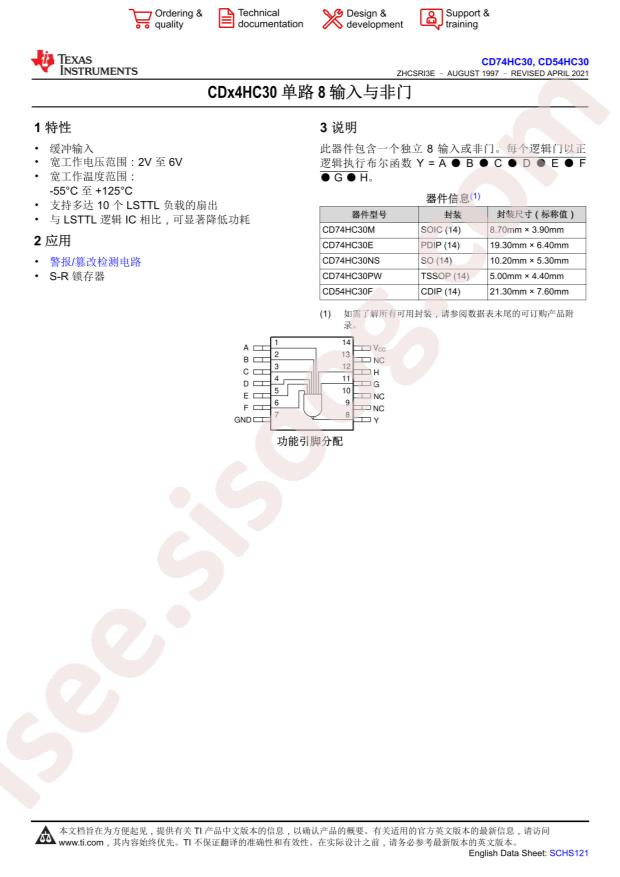 CD74HC30PW