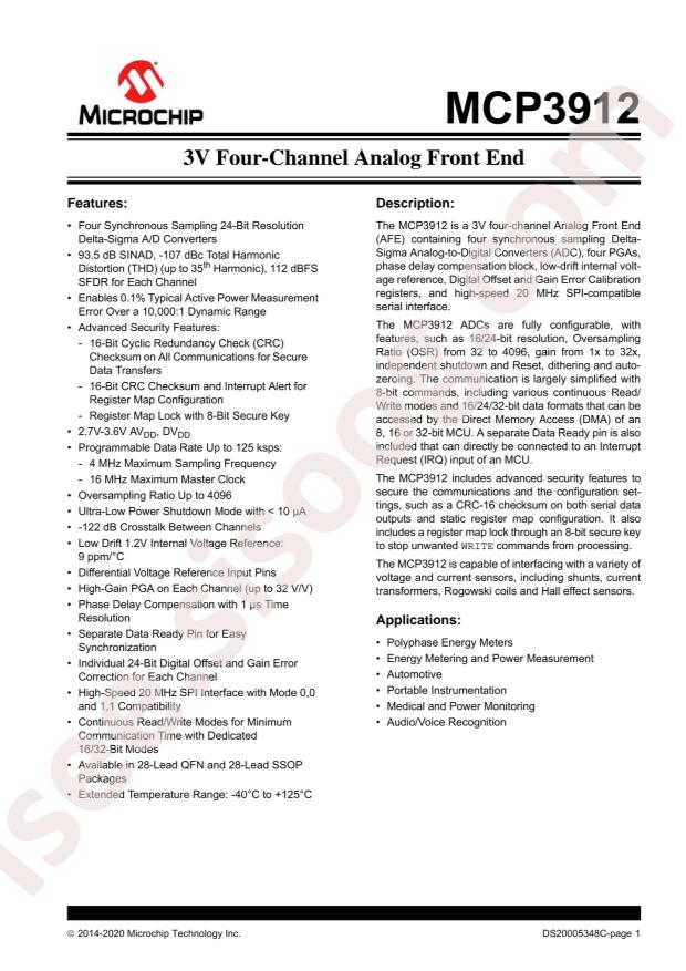 MCP3912A1-E/SS