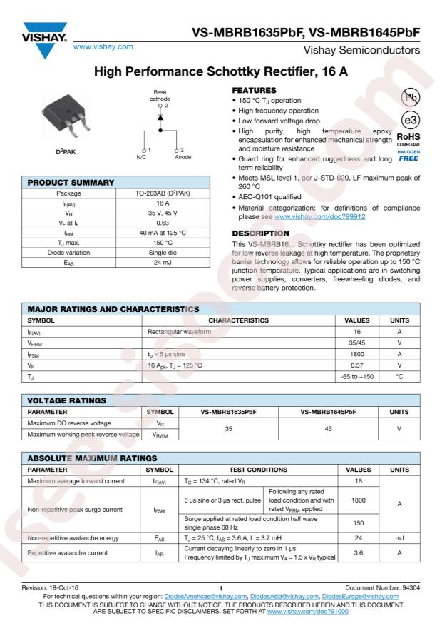 VS-MBRB1635PBF