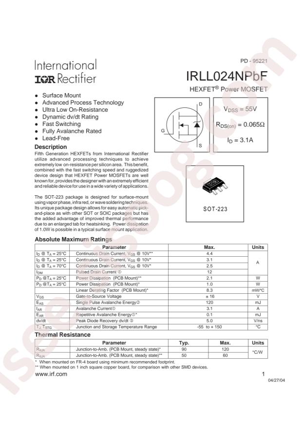 IRLL024NTRPBF