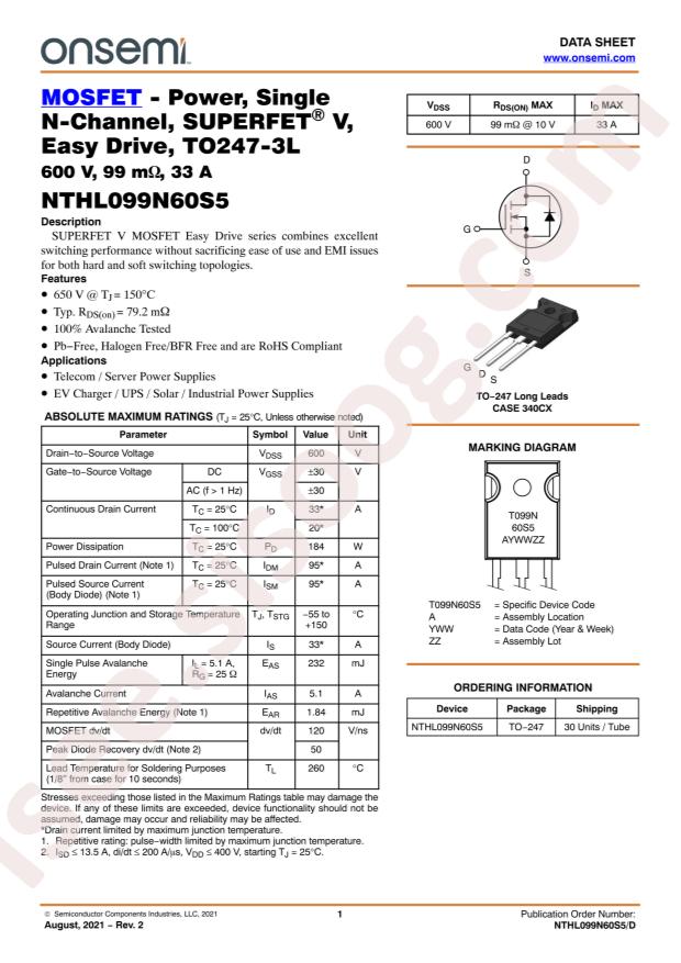 NTHL099N60S5
