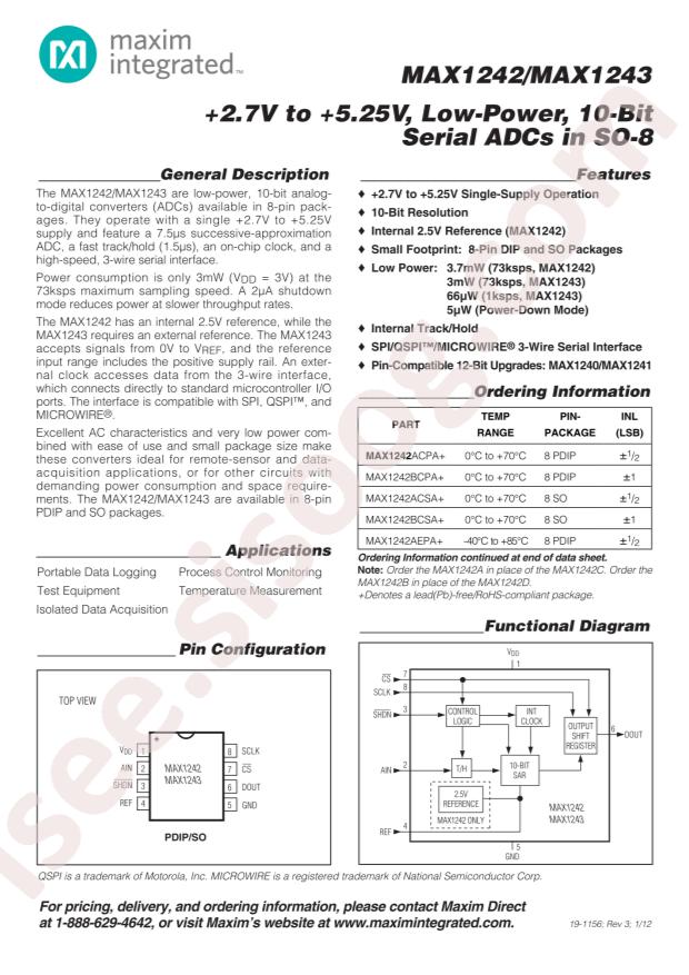 MAX1243BCSA+T