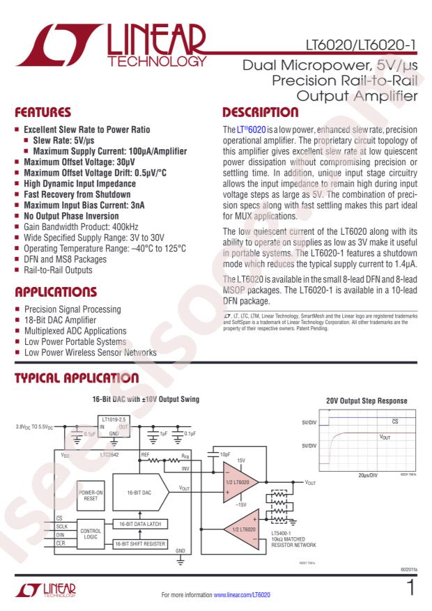 LT6020IMS8#PBF