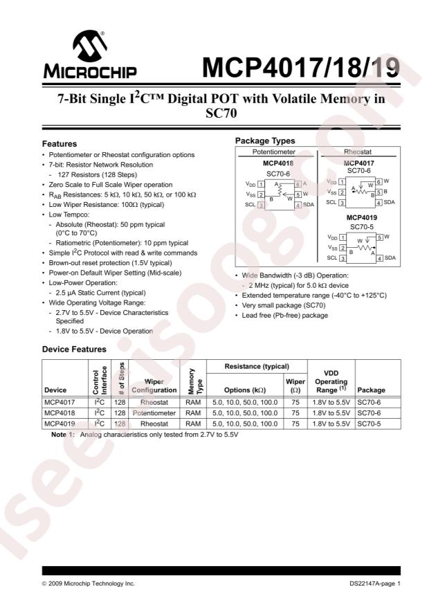 MCP4017T-103E/LT