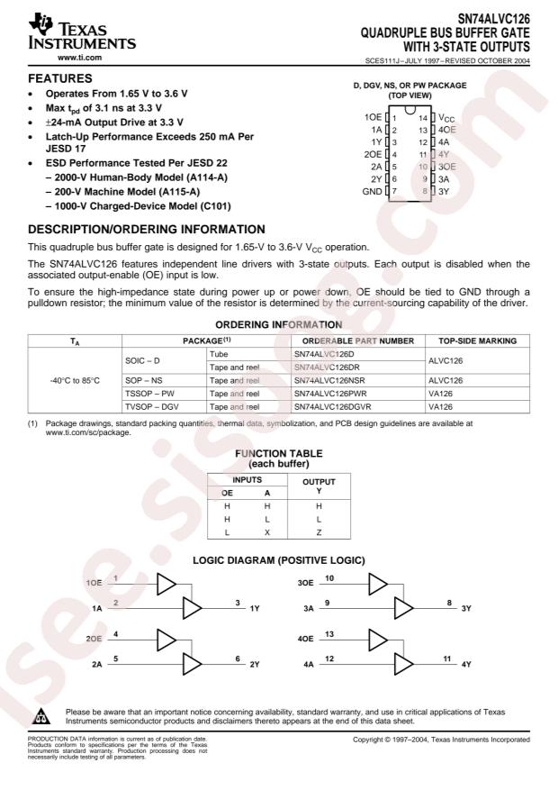SN74ALVC126PWR