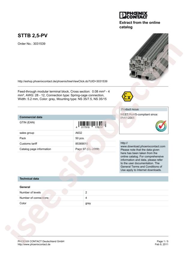 STTB 2,5-PV 3031539