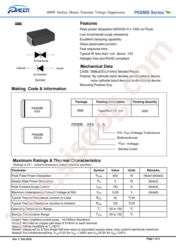 P6SMB200A