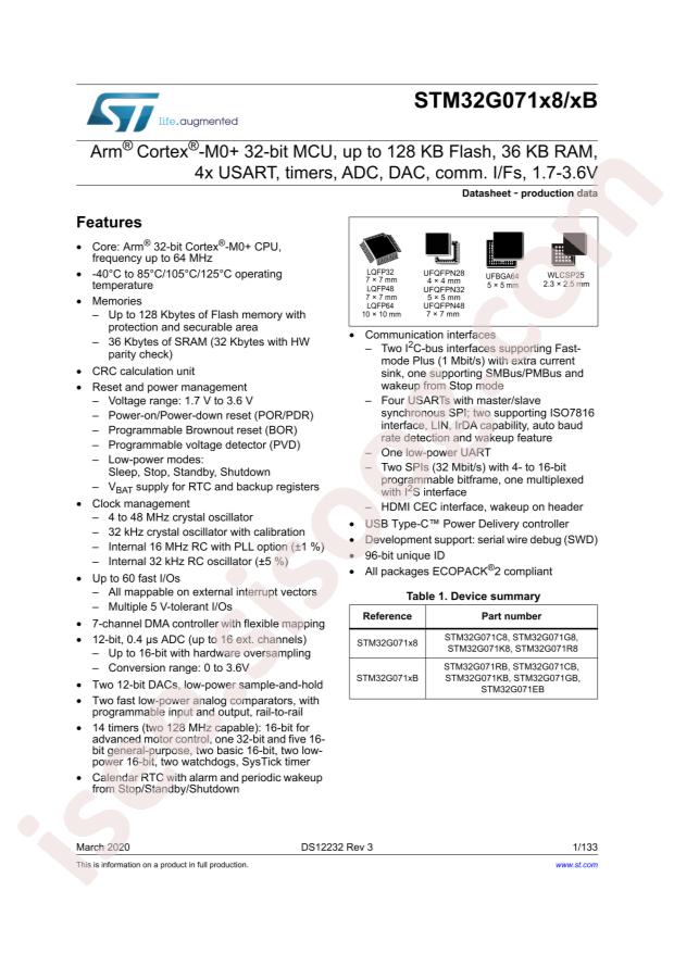 STM32G071GBU6