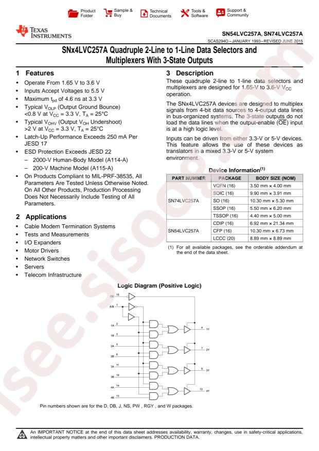 SN74LVC257APWR