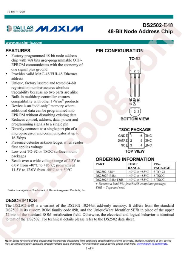 DS2502P-E48+