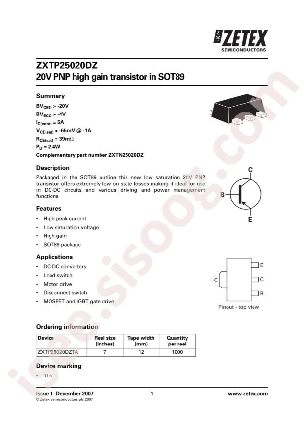 ZXTP25020DZTA