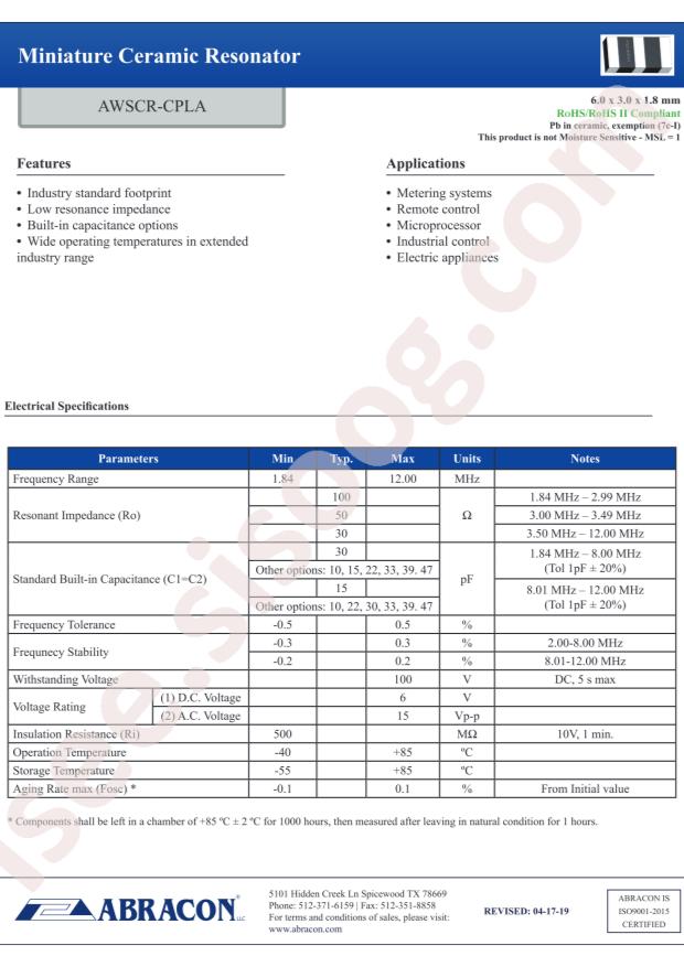 AWSCR-2.45CPLA-C30-T4