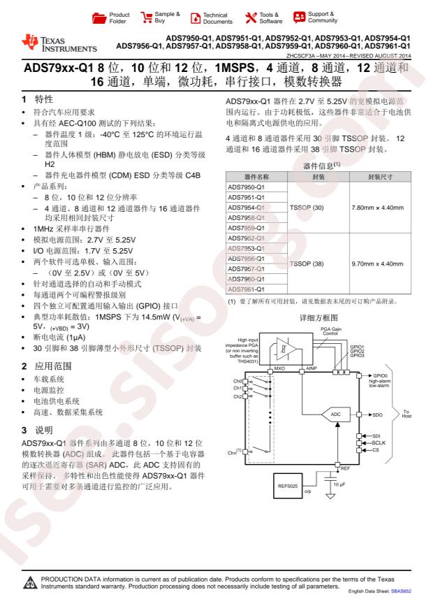 ADS7953QDBTRQ1