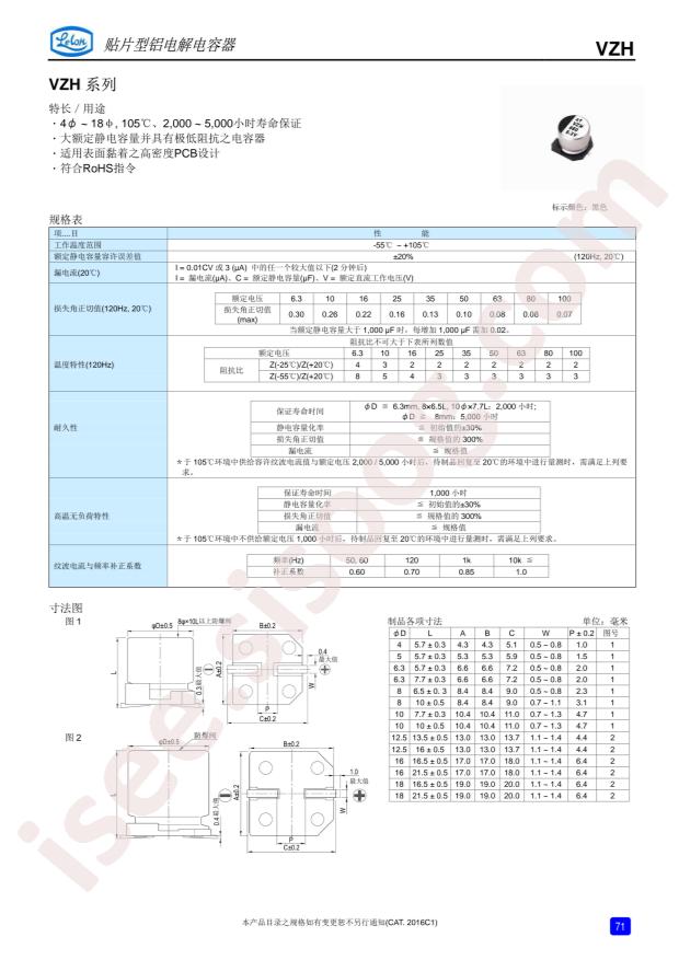 VZH101M1HTR-0810L