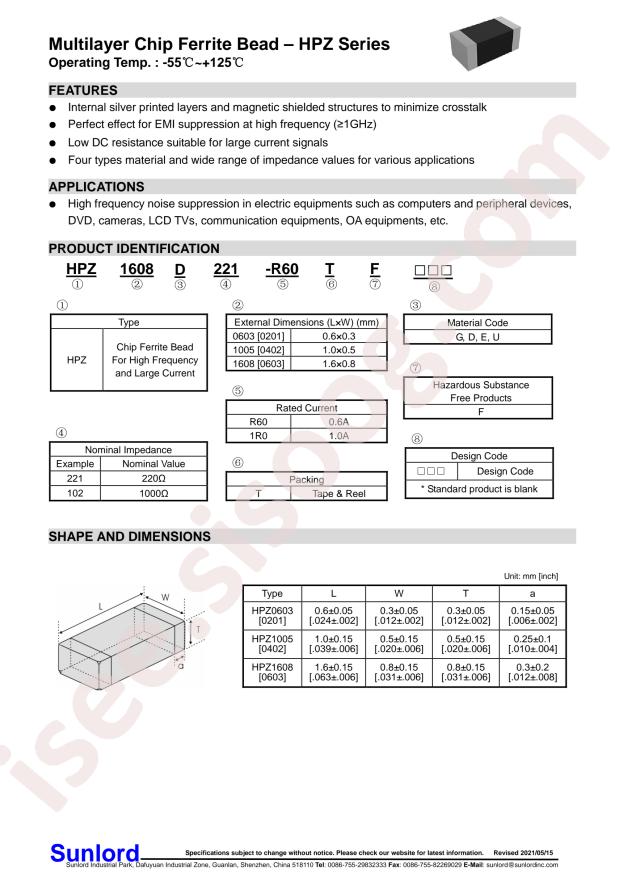 HPZ1608D221-R60TF