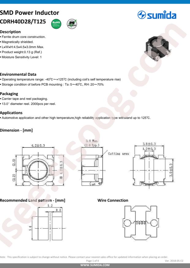 CDRH40D28T125NP-100NC