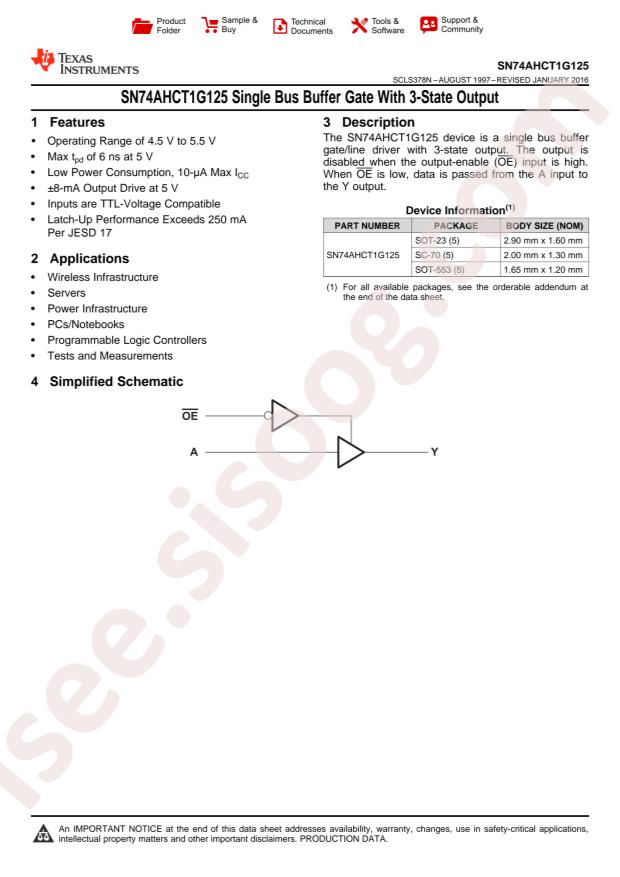 SN74AHCT1G125DRLR