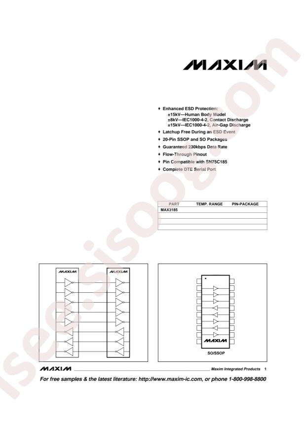 MAX3185CAP+T