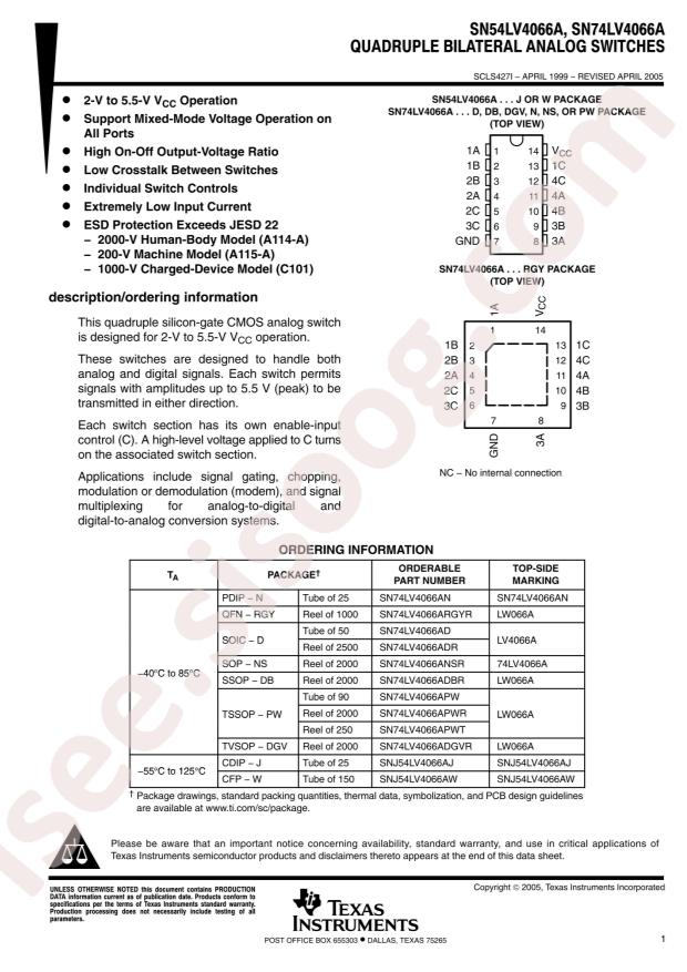 SN74LV4066APWR