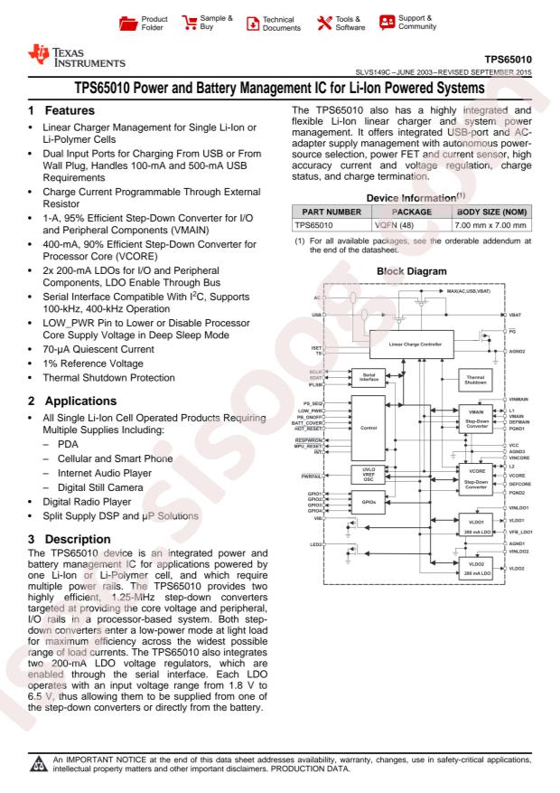 TPS65010RGZR