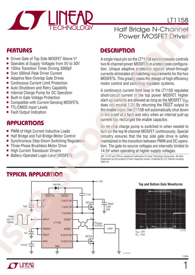 LT1158CN#PBF