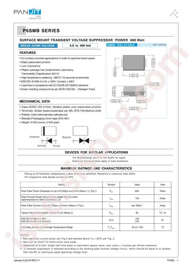 P6SMB150A_R1_10001
