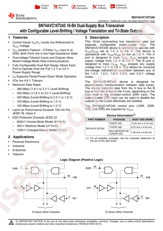 SN74AVC16T245DGGR