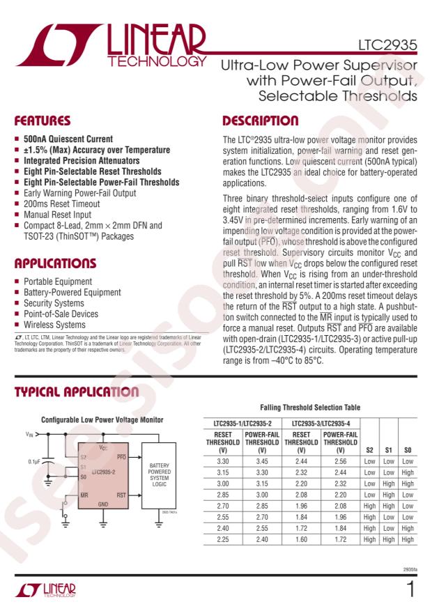 LTC2935CDC-1#TRPBF