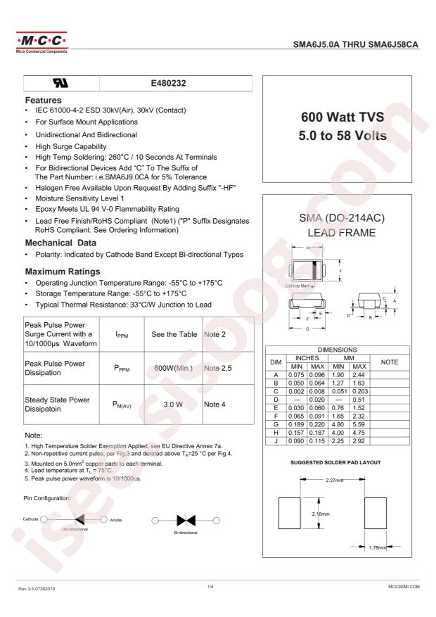 SMA6J5.0CA-TP