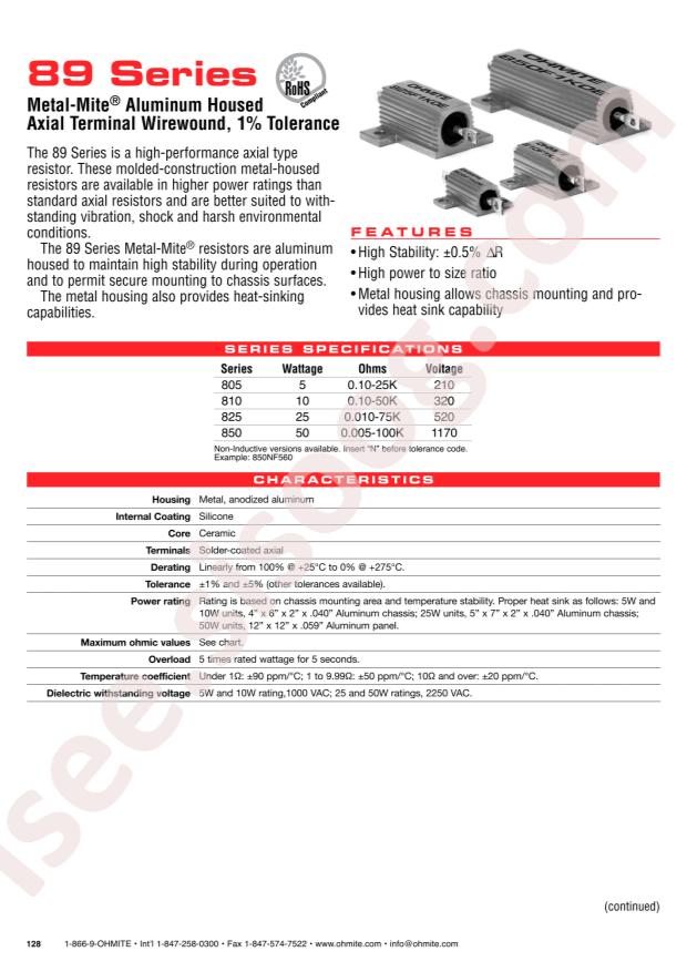 Ohmite 825FR10