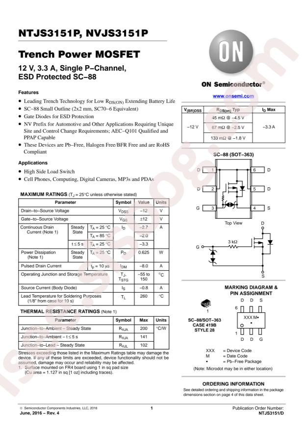 NTJS3151PT1G