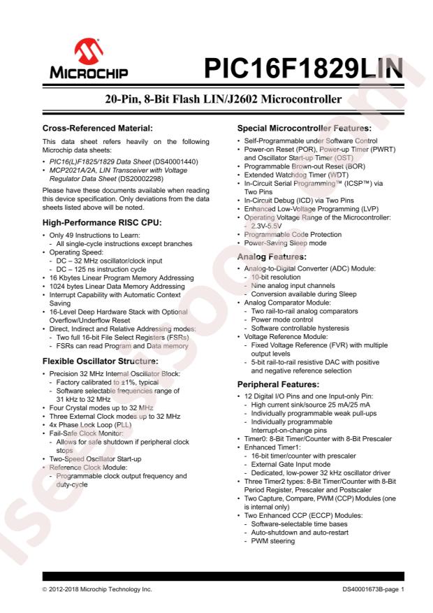 PIC16F1829LIN-I/SS