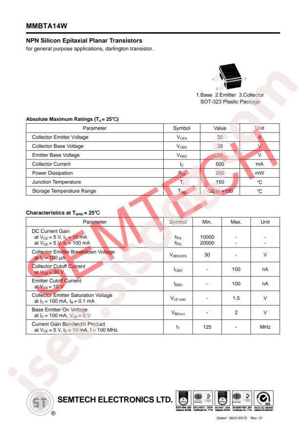 MMBTA14W