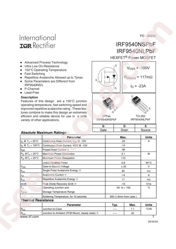IRF9540NSTRRPBF