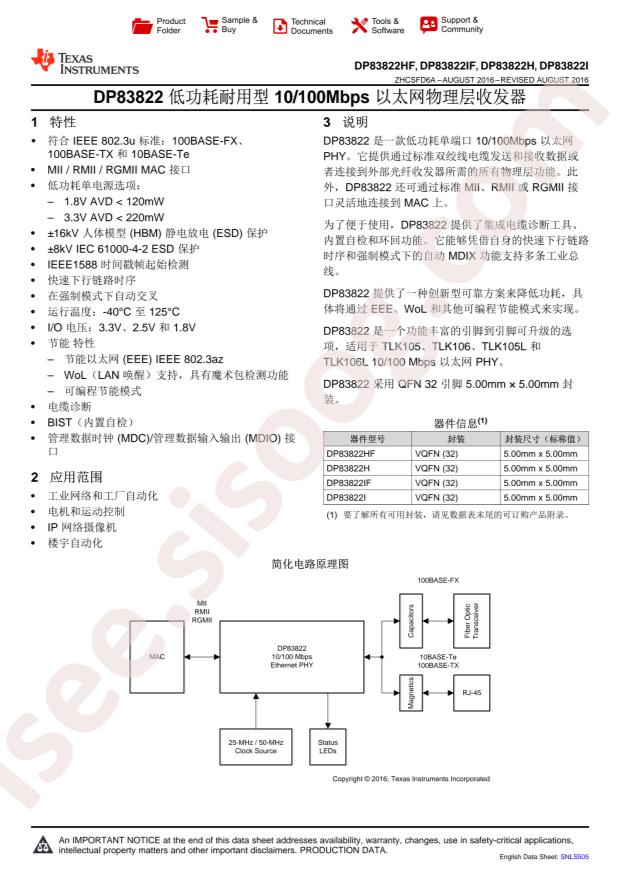 DP83822IRHBT