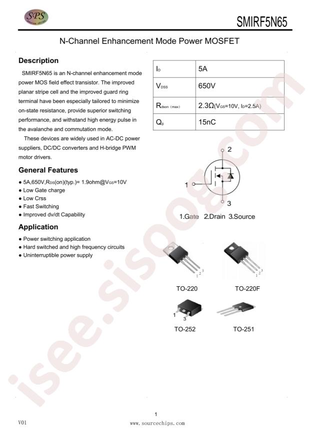 SMIRF5N65T1TL