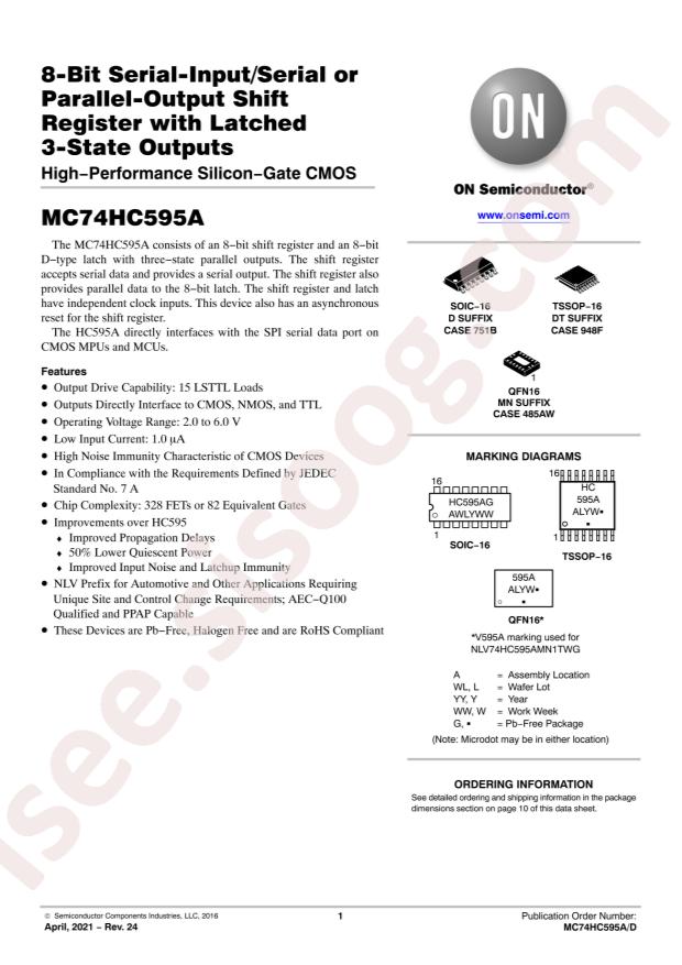 MC74HC595ADTG